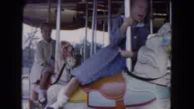 South Carolina USA (1961): Old Home Video Of A Young Girl In Blue Dress Riding A