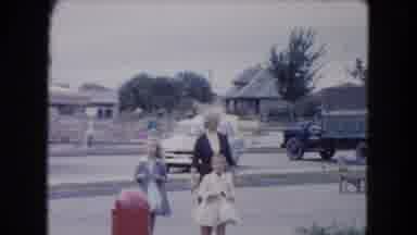 South Carolina USA (1961): A Mother And Her Two Kids Is Coming From Somewhere And