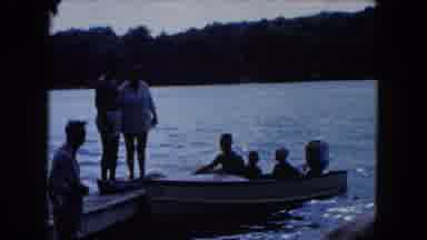 South Carolina USA (1961): People Standing On Boat Pier At A Lake On A Sunny Day