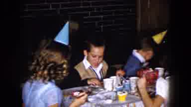 South Carolina USA (1961): Group Of Kids Eating At A Birthday Party And Dancing