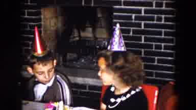 South Carolina USA (1961): Boy And Girl Seated At Vintage Birthday Party