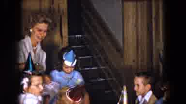 South Carolina USA (1961): Several Children Are Wearing Birthday Party Hats As A