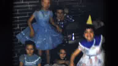 South Carolina USA (1961): Happy Kids Running At Birthday Party Celebration With