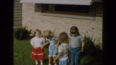 South Carolina USA (1961): Four Little Girls Do Flips And Play In The Green Grass