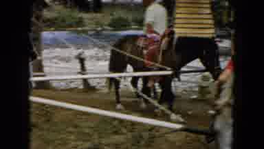 South Carolina USA (1961): Blonde Girl With Curly Hair Riding A Pony In A Circle