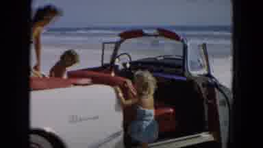South Carolina USA (1961): A Mom And Two Girls Get Into Car Which Then Drives Down