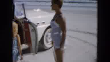 South Carolina USA (1961): Family Enjoying Time Together On A Beach During A Hot