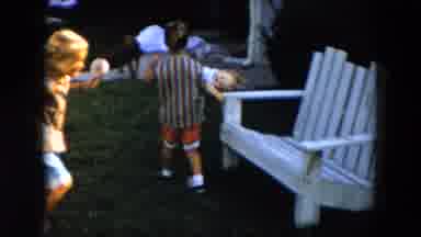 South Carolina USA (1961): Two Young Children With Matching Striped Shirts Play