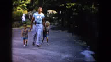 South Carolina USA (1961): The Two Child Are Walking In The Road Nearby Our Father