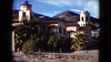 Nevada USA (1961): Spanish Building In Mexico With Mountains In The Background