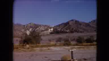 Nevada USA-1961: 20 Mule Team Wagon Train Historical Marker in Dry Desert Landscape