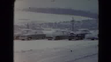 Nevada USA (1961): So Many Taxis Are Parking Near The Building And Mountain