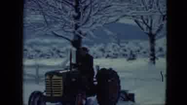 Nevada USA (1961): One Person Drives The Tractor In The Full O Snow Area