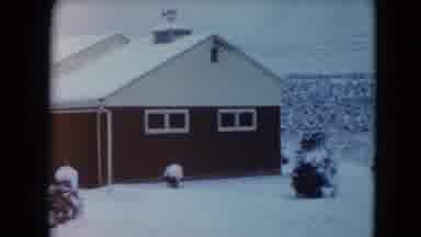 Jamestown Wisconsin USA (1961): Slow Pan Of A Snow Covered Farm House Complete