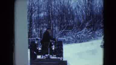Jamestown Wisconsin USA (1961): Man Removes Excess Snow After Great Snowfall On A