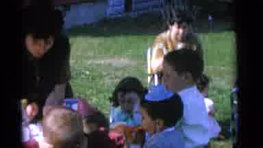 Camden New Jersey USA (1961): Kids And Parents At What Looks To Be Like A Birthday