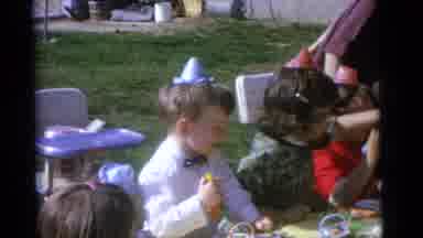 Camden New Jersey USA (1961): A Large Group Of Children Sitting Outside Eating At