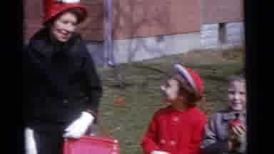 Camden New Jersey USA (1961): Mom Outside With Two Kids