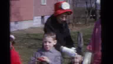 Camden New Jersey USA (1961): Shot Of A Grandma And Children Standing In Winter