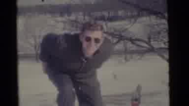 Camden New Jersey USA (1961): Snow Day With The Family Going Sledding In The Park
