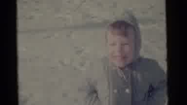 Camden New Jersey USA (1961): Vintage Footage Of A Young Boy Playing In The Snow