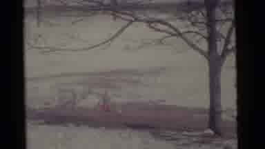 Camden New Jersey USA (1961): Small Child Playing In Snow And Ice On A Roadway