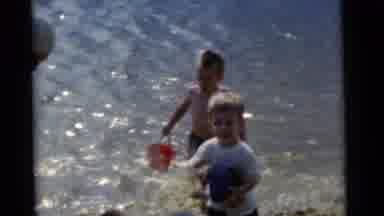 Camden New Jersey USA (1961): Boys Playing And Having Fun Near The Water At A Play