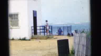 Camden New Jersey USA (1961): One Lady And One Baby Are Walking To Beach House