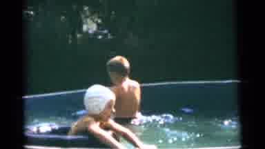 Camden New Jersey USA (1961): Family Backyard Recreation Together In A Pool On A