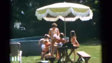 Camden New Jersey USA (1961): The Kids Are Wearing Water Suit And Playing On The