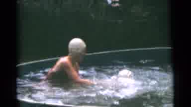 Camden New Jersey USA (1961): Family In Backyard Pool