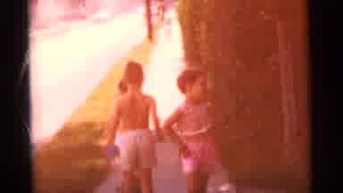 Camden New Jersey USA (1961): Three Children On Sidewalk Two Wearing Roller Skates