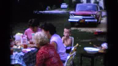 Camden New Jersey USA (1961): Summertime Family Picnic Adults At One Table And