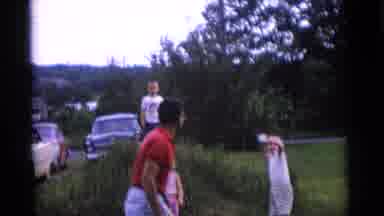 Camden New Jersey USA (1961): The Little Kids Are Playing With Father Very Happily