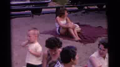 Camden New Jersey USA (1961): Nineteen Fifties Era Family And Friends At A Beach