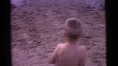 Camden New Jersey USA (1961): Young Blonde Boy Afraid To Jump Into A Dark Watered