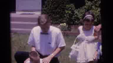 Camden New Jersey USA (1961): Three Children And Dad Stand In Front Of House With