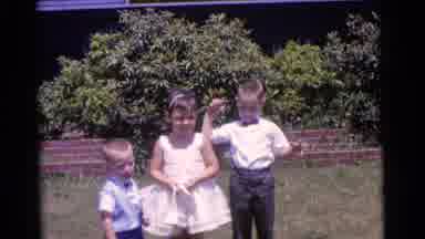 Camden New Jersey USA (1961): Three Children Posing Outside For A Picture Dressed