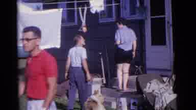 Camden New Jersey USA (1961): Family Gathering At A Country House And A Dog