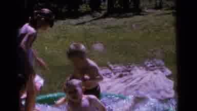 Camden New Jersey USA (1961): Five Children Playing In An Outdoor Kiddie Pool