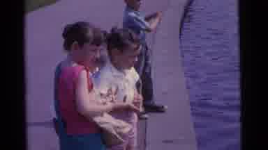 Camden New Jersey USA (1961): Children Playing Feeding Ducks Bread In Lake Outside