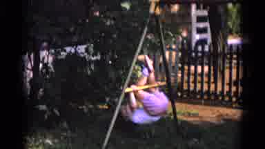 Camden New Jersey USA (1961): Little Girl Playing In A Backyard In A Bright Sunny