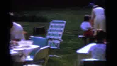 Camden New Jersey USA (1961): Families Meet Up In The Backyard For A Lunch In A