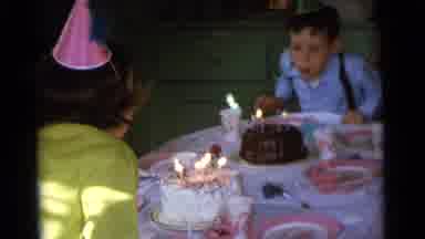 Camden New Jersey USA (1961): Birthday Party For Two Young Kids At Home With Some