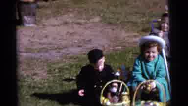 Camden New Jersey USA (1961): A Boy And Girl Opening Up Their Easter Baskets And