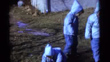 Camden New Jersey USA (1961): Three Young Brothers Wearing Blue Matching Pants And