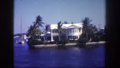 Tampa Florida USA (1960): View Of Large Homes And Palm Trees Along A Waterway