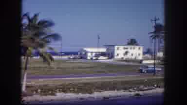 Tampa Florida USA (1960): Palm Trees Old Car Road Sand Sky Hotel Ocean Power Lines