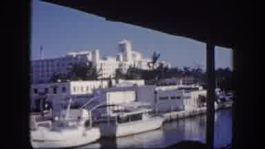 Tampa Florida USA (1960): A Boat Sailing In The River Near The Deck Where More
