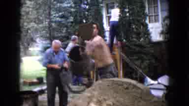 Wauconda Illinois USA (1960): Men Working Outside On Houses